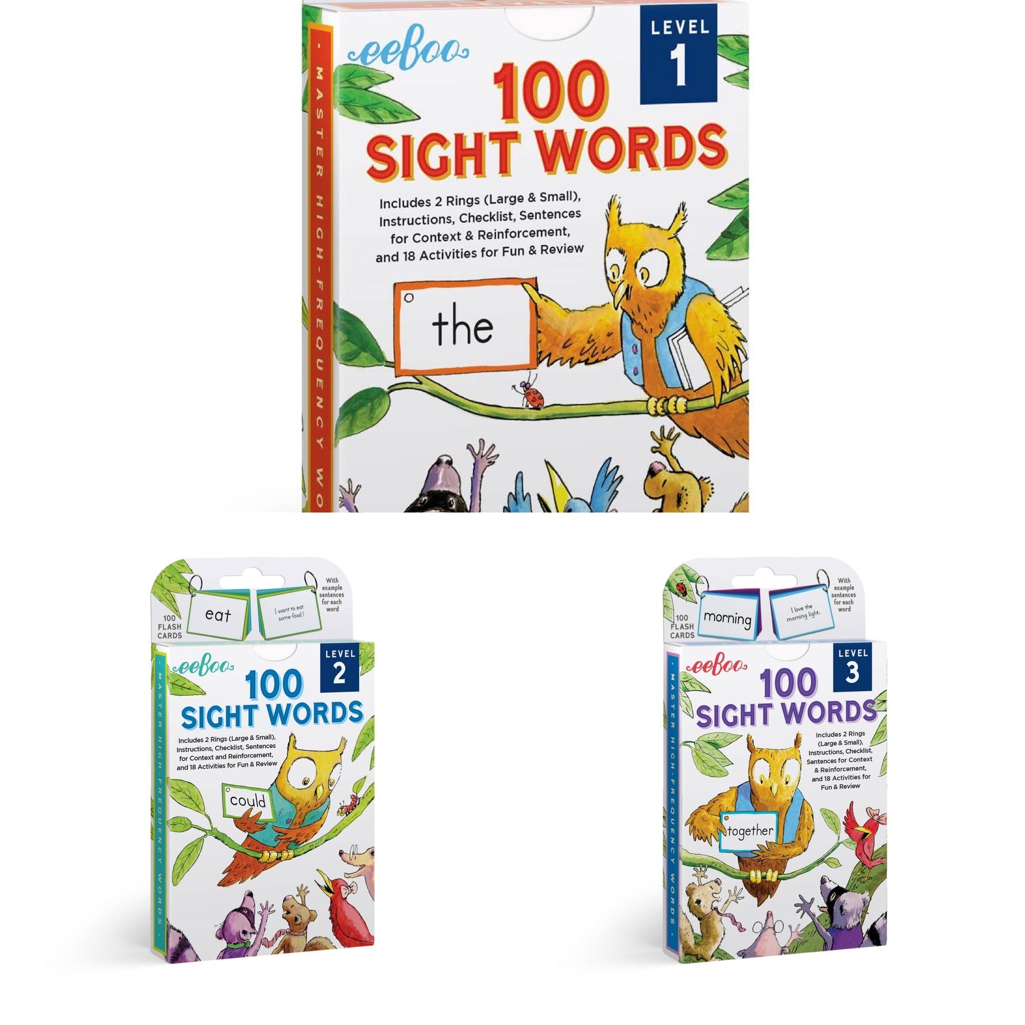 eeBoo 100 Sight Words Flash Cards (Level 3)
