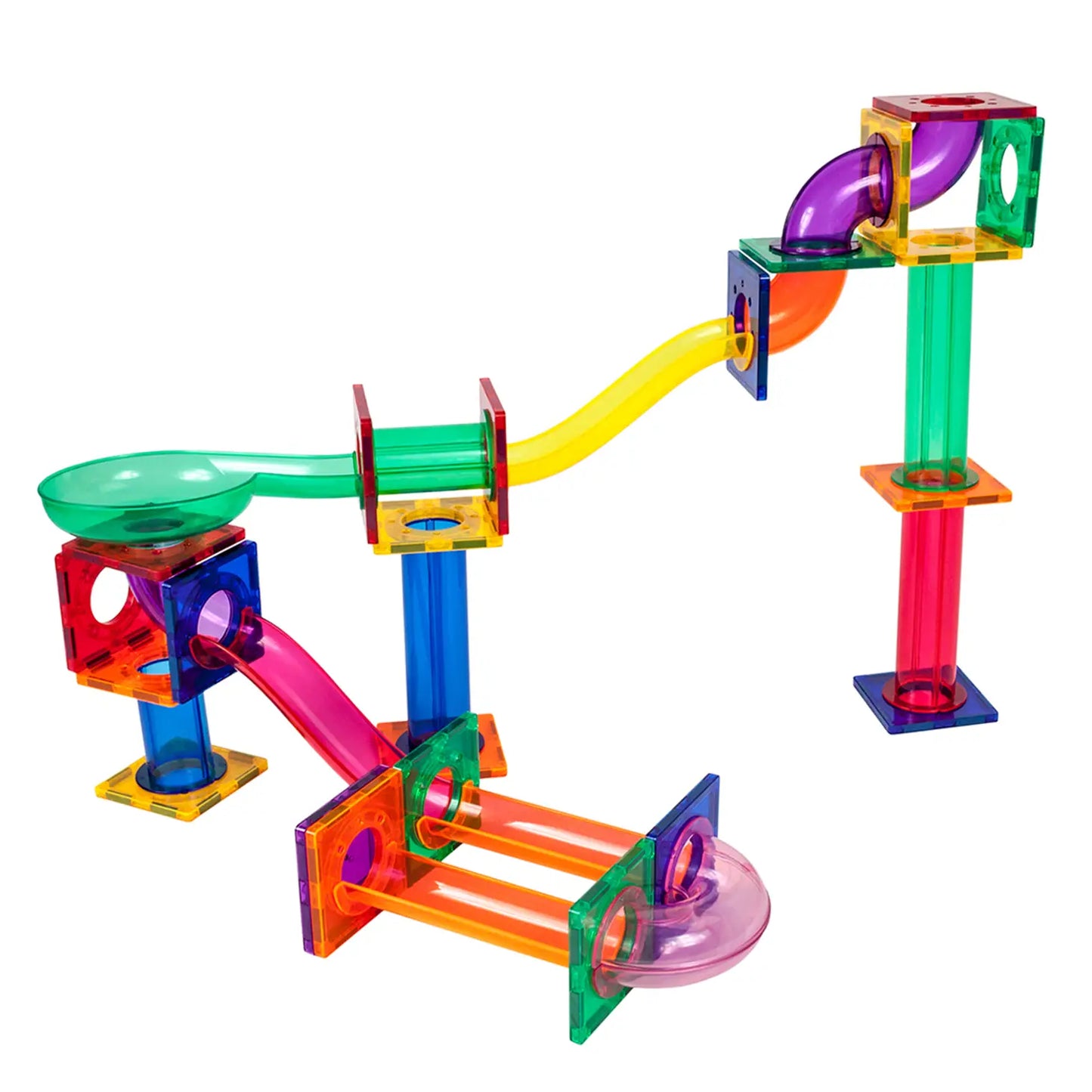 Picasso Tiles Magnetic Marble Run Track- 50 pieces