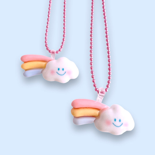 Pop Cutie Kawaii Rainbow Cloud Kids Necklace- jewelry